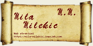 Mila Milekić vizit kartica